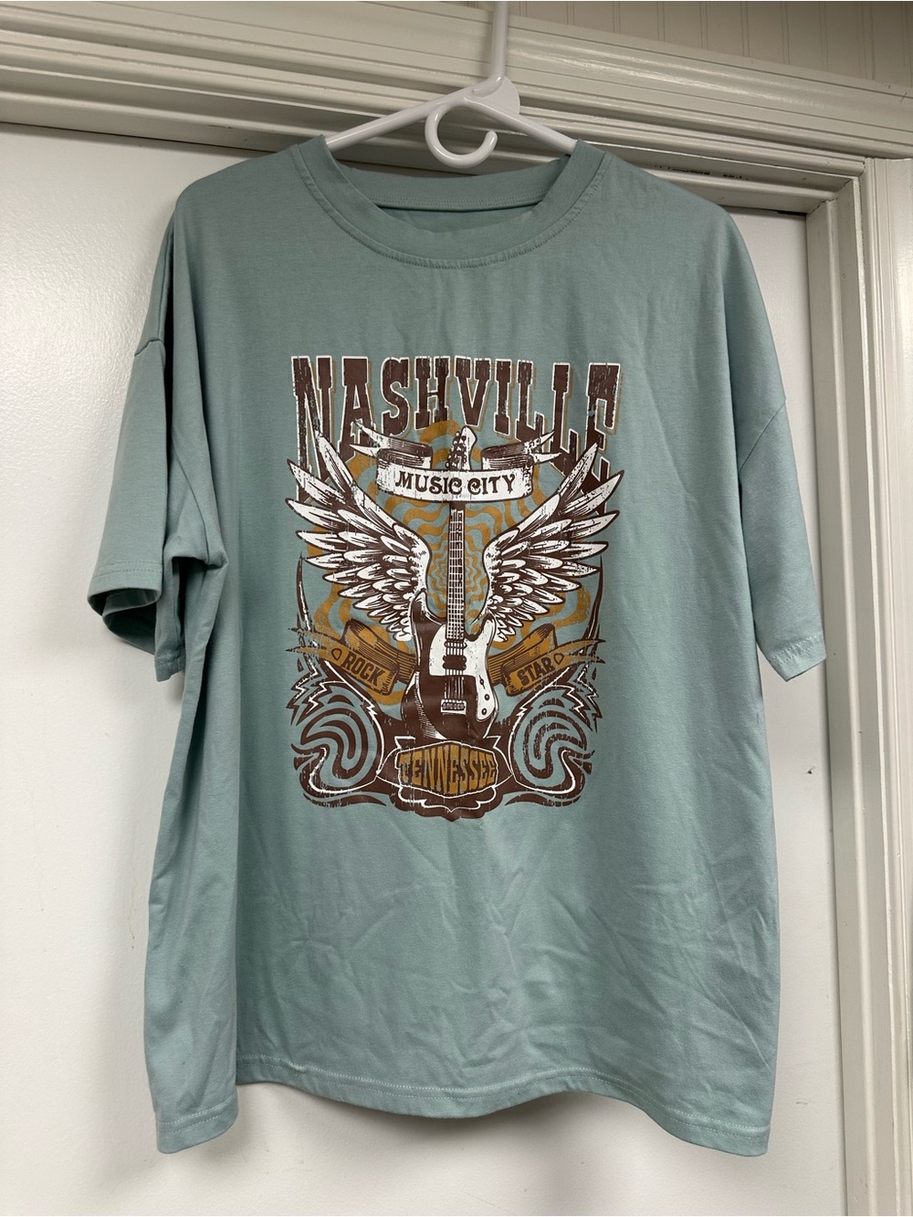 Nashville Music City Graphic Tee - Seafoam Green Size M NWOT